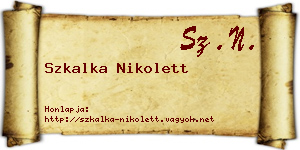 Szkalka Nikolett névjegykártya